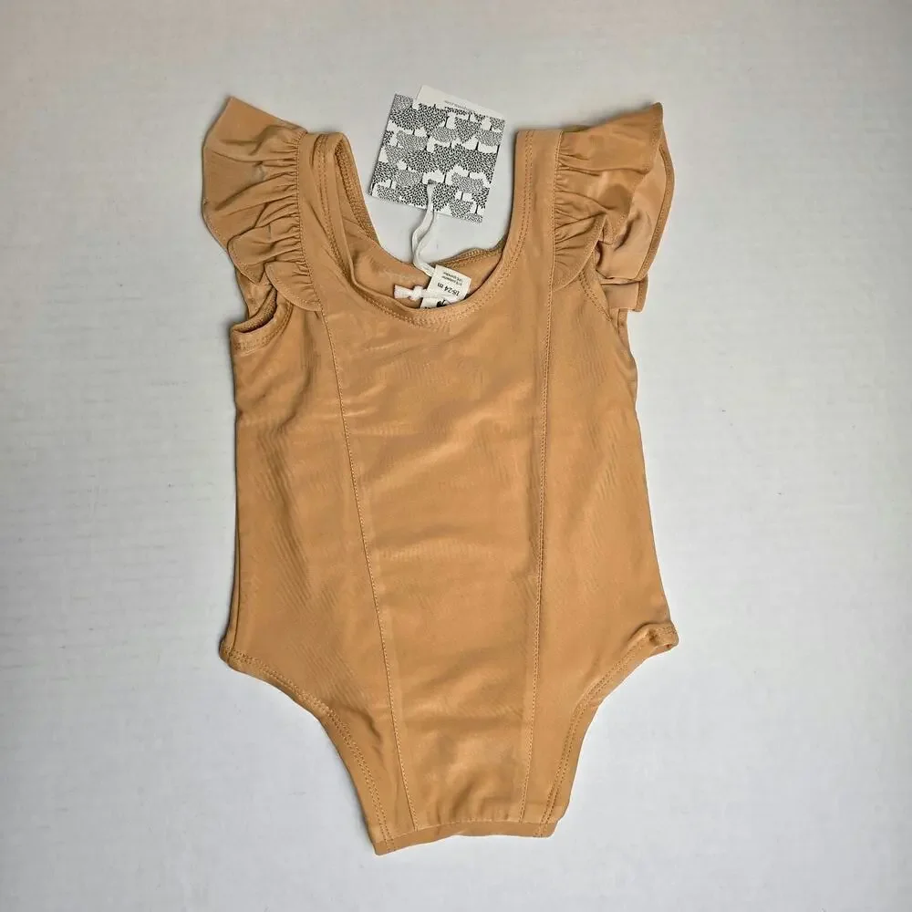 NWT Kate Quinn Side Ruffle One Piece Swimsuit Size 18/24m Clay